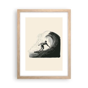 Pôster com moldura de carvalho claro - Rei da onda - 30x40 cm