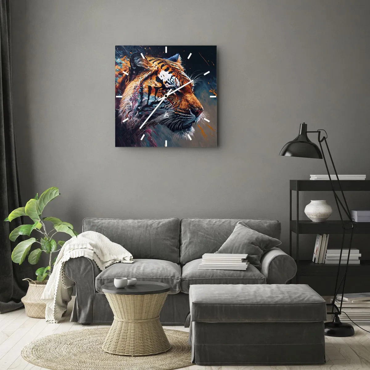 Relógio de parede - Relógio em vidro - Beleza selvagem - 30x30 cm