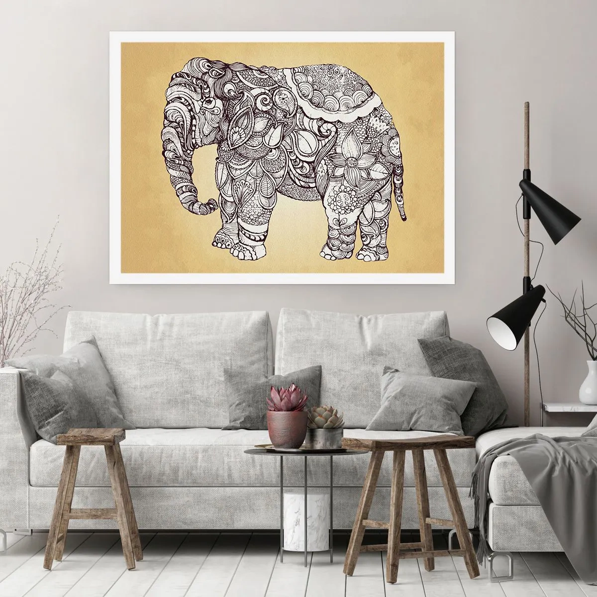 Pôster - O elefante se cobriu - 100x70 cm