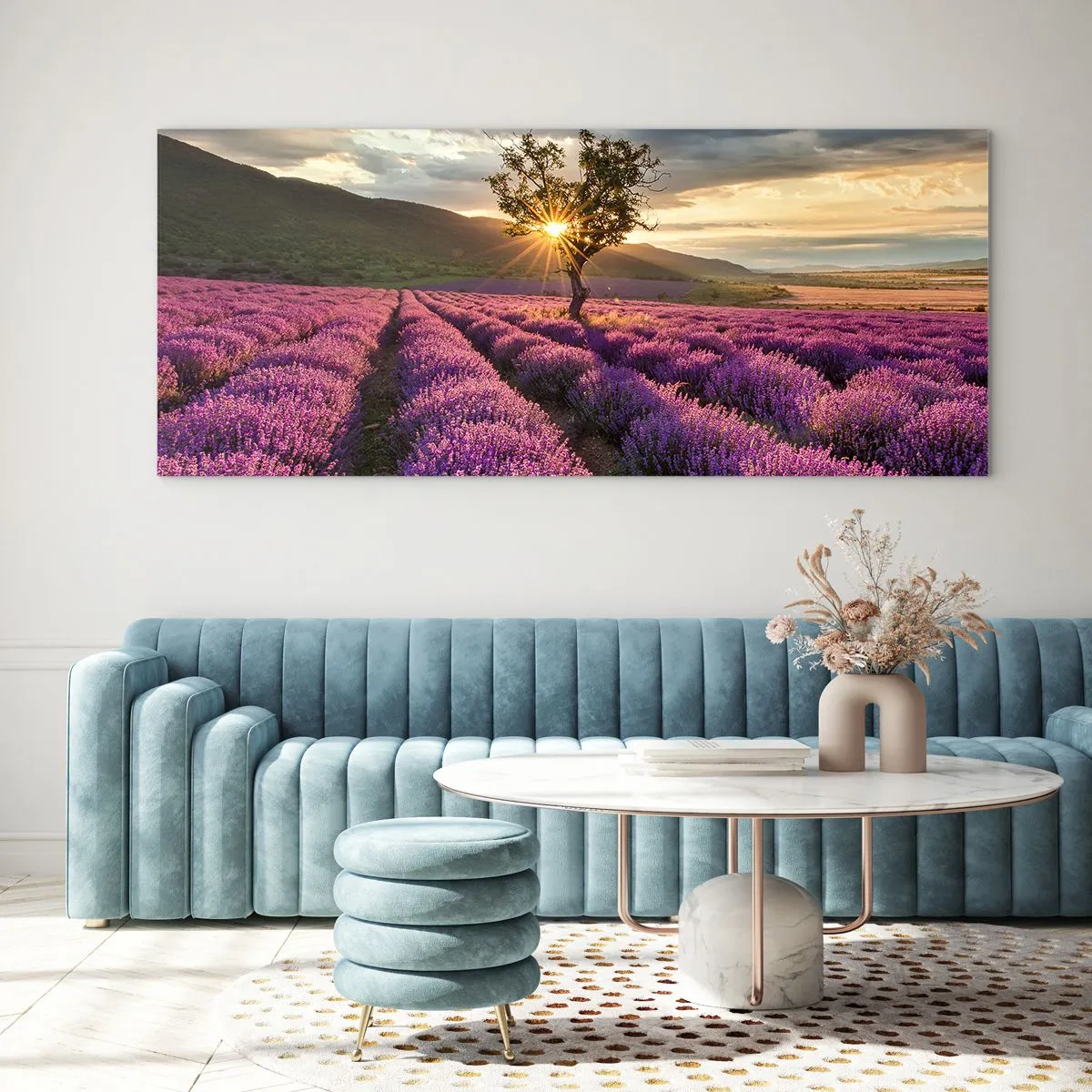 Quadro em vidro - Aroma lilás - 100x40 cm