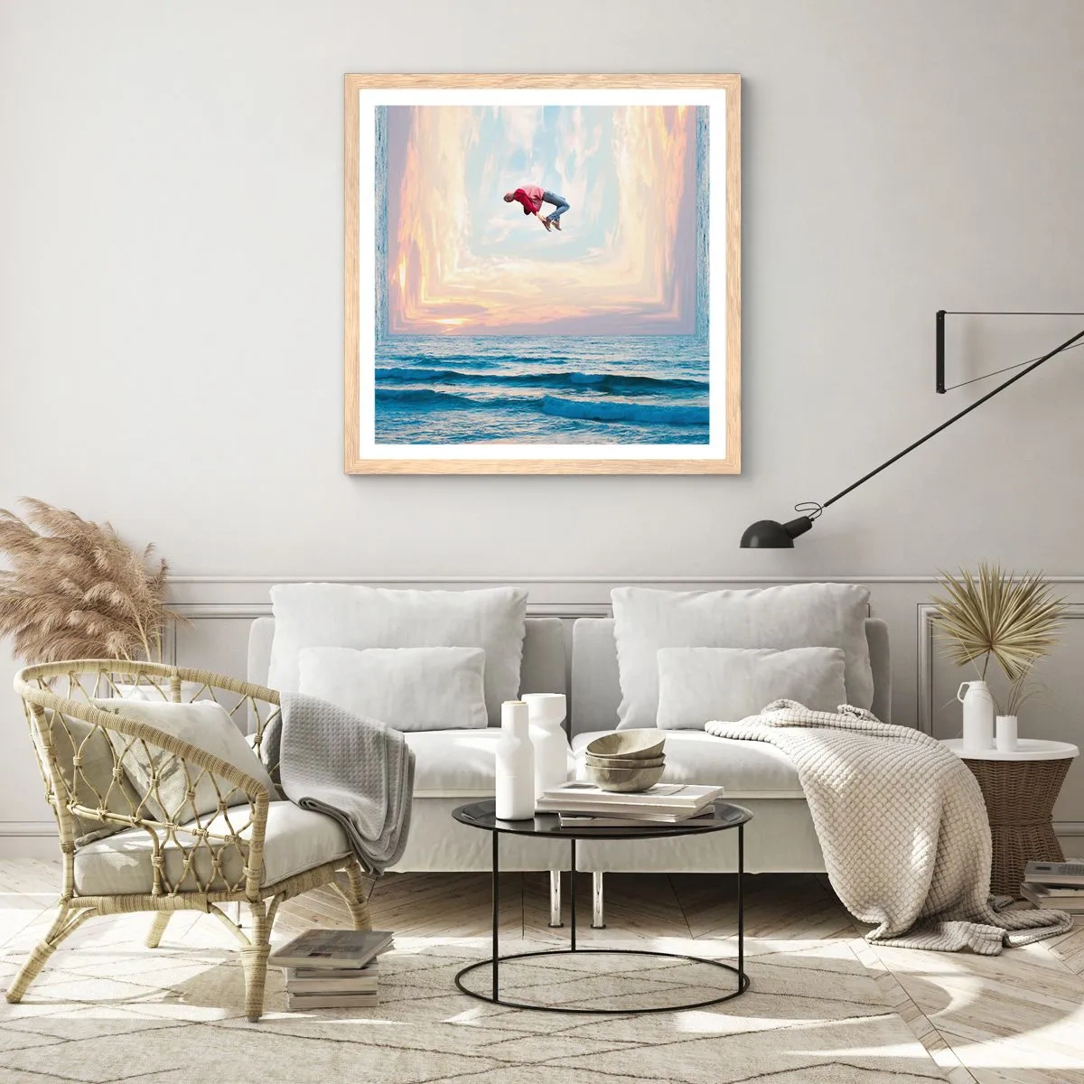 Pôster com moldura de carvalho claro - Para outra dimensão - 60x60 cm