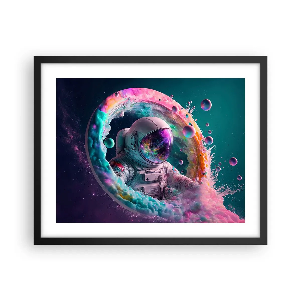 Pôster com moldura preta - Portão estrela - 50x40 cm