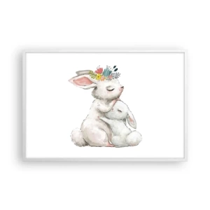 Pôster em moldura branca - Nada melhor do que amor de mãe - 91x61 cm