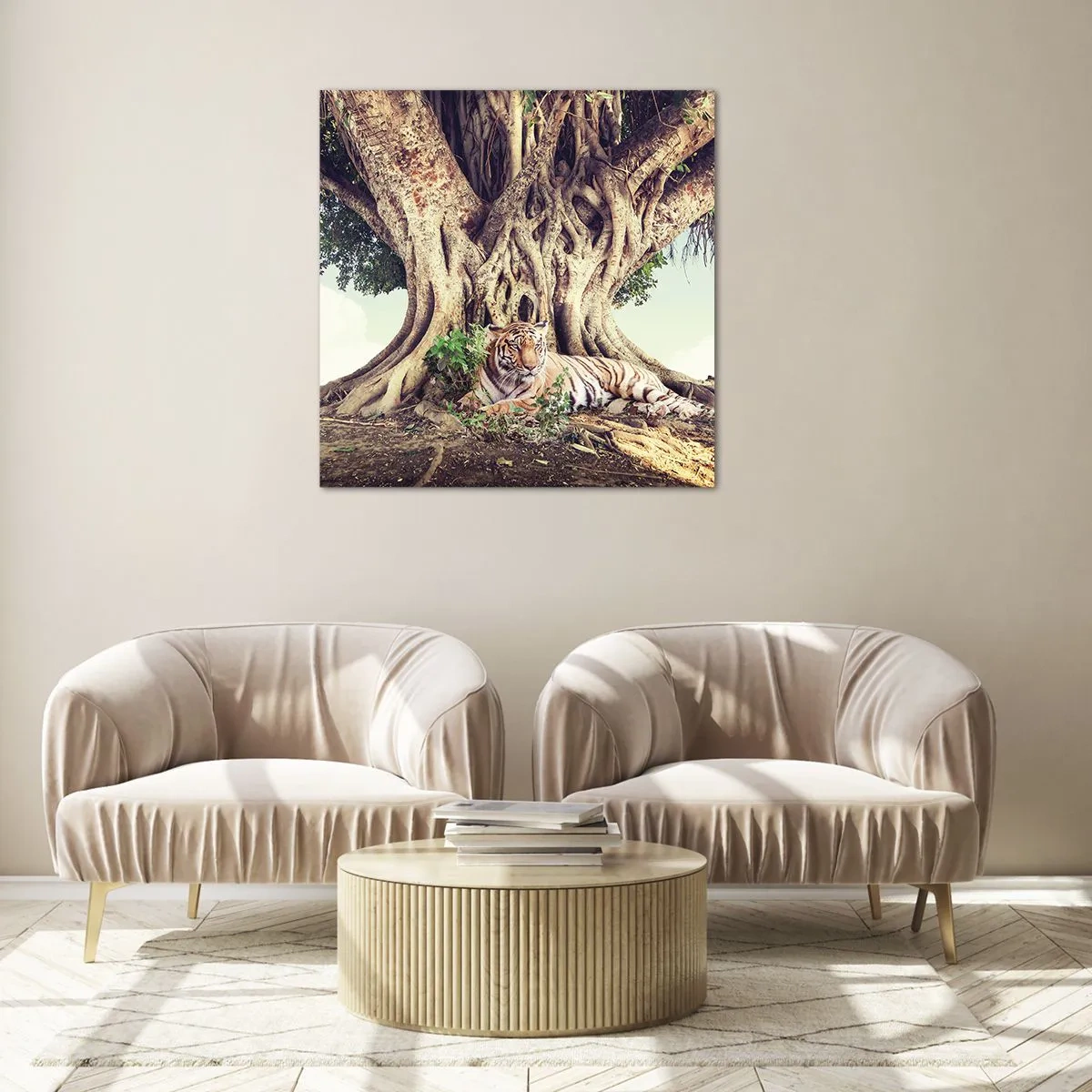 Quadro em vidro - Vista do livro de Gênesis - 50x50 cm