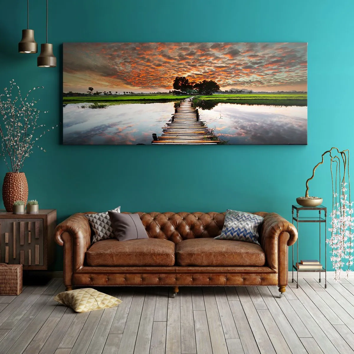 Quadro em tela - Abra os braços - respire - 90x30 cm