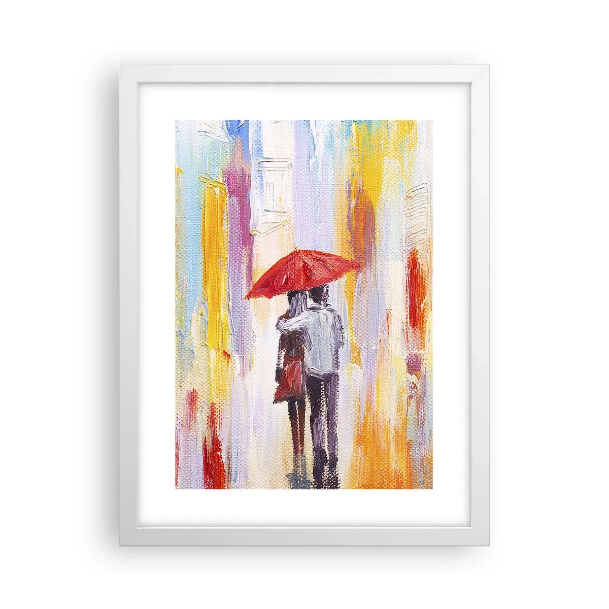 Pôster em moldura branca - Que continue a chover - 30x40 cm