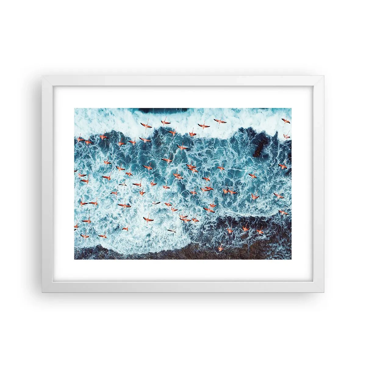 Pôster em moldura branca - Desfile à beira-mar - 40x30 cm