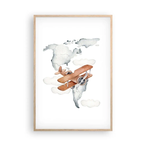 Pôster com moldura de carvalho claro - Com espírito pioneiro - 61x91 cm