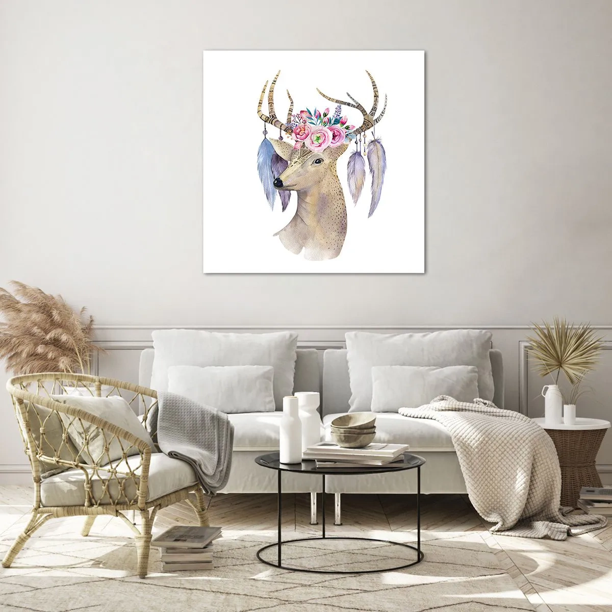 Quadro em vidro - Guia da alma - delicado, inocente - 70x70 cm