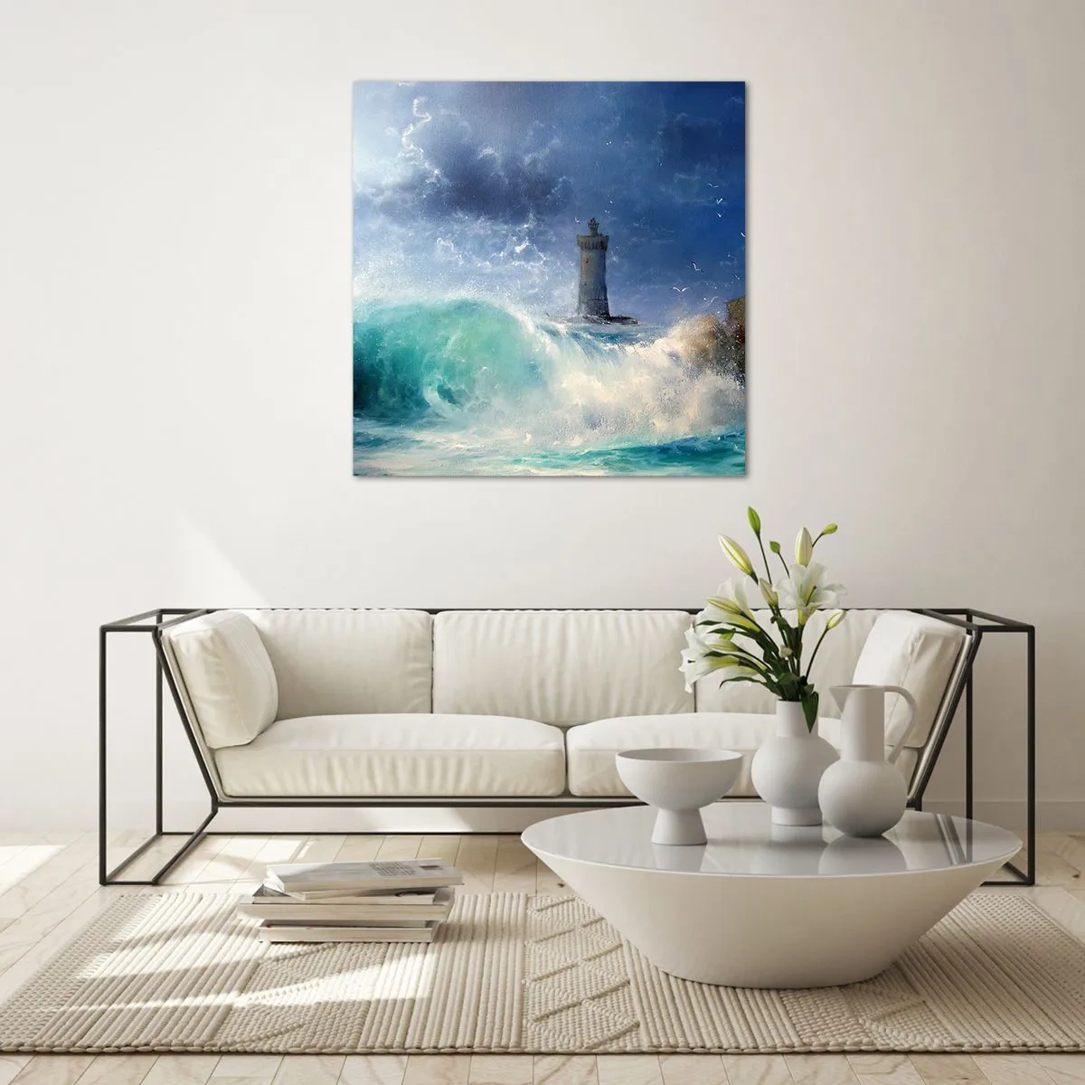 Quadro em vidro - Na guarda contra os elementos da natureza - 70x70 cm