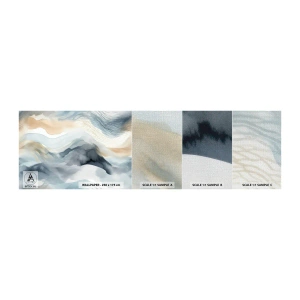 Amostra de papel de parede Premium Canvas - Abstração nevada e nebulosa - Pedaço, Aquarela, Minimalismo - 100x30 cm