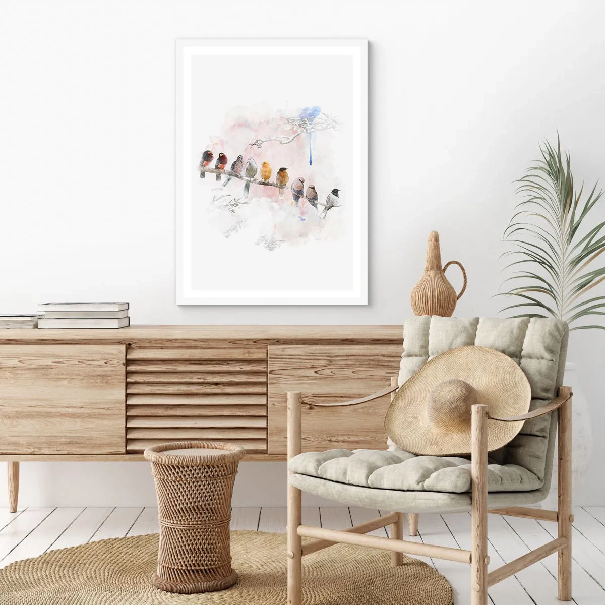 Pôster em moldura branca - Reunião alada - 50x70 cm