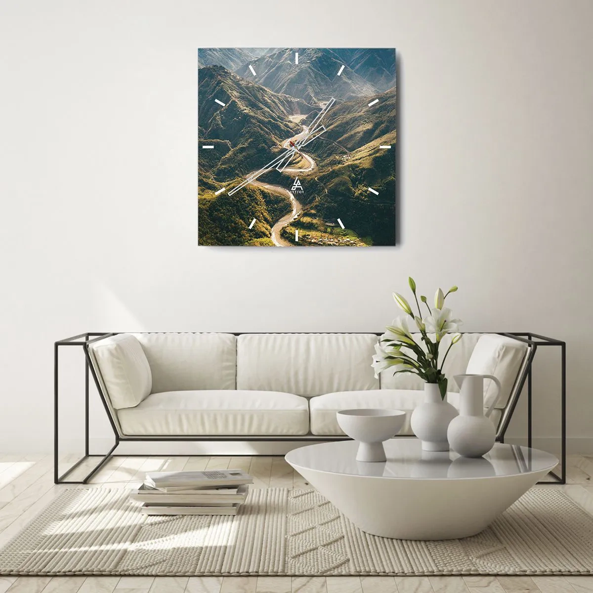 Relógio de parede - Relógio em vidro - Direto do coração das montanhas - 30x30 cm