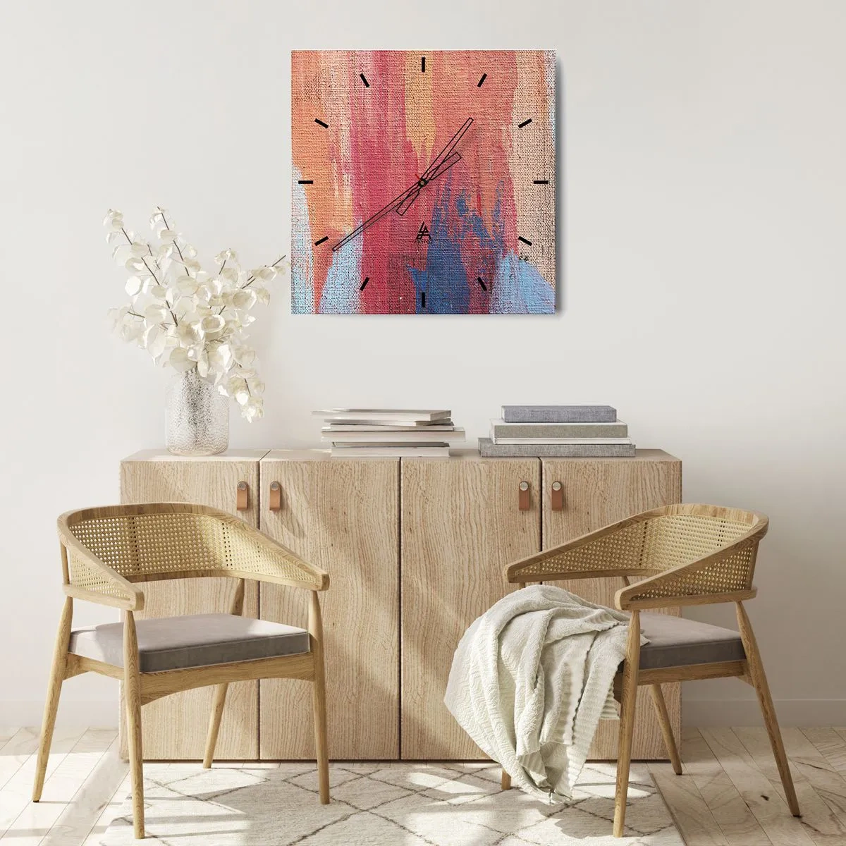 Relógio de parede - Relógio em vidro - Flutuar pelo arco-íris - 30x30 cm