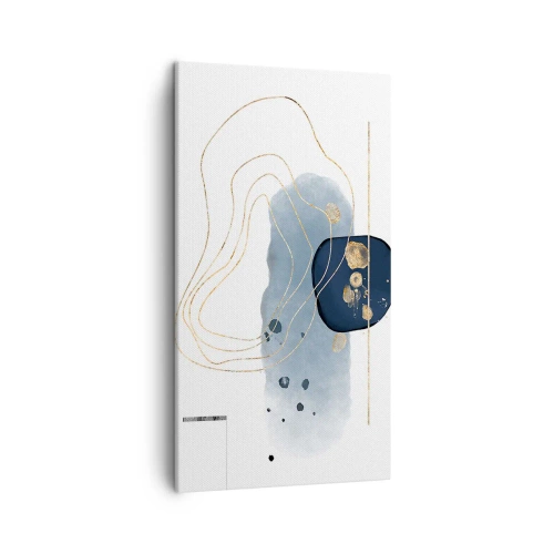 Quadro em tela - Fantasia azul e dourada - 45x80 cm