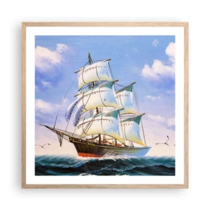 Pôster com moldura de carvalho claro - Orgulhosamente com o vento - 60x60 cm