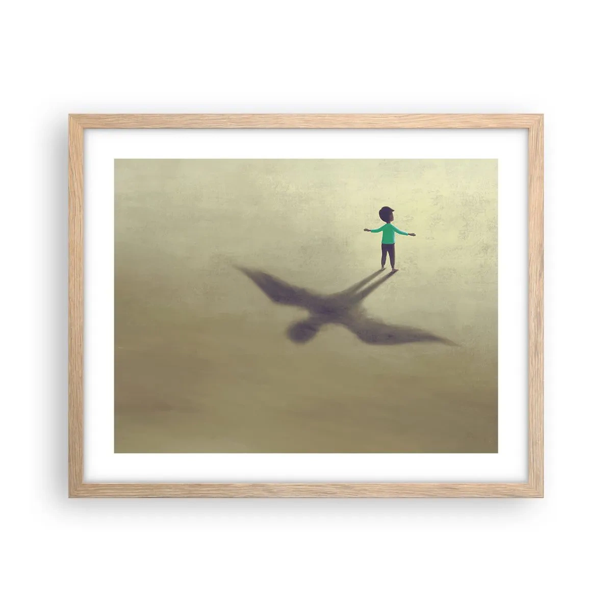 Pôster com moldura de carvalho claro - Herói do futuro - 50x40 cm