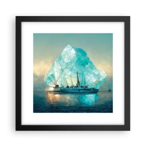 Pôster com moldura preta - Diamante Ártico - 30x30 cm