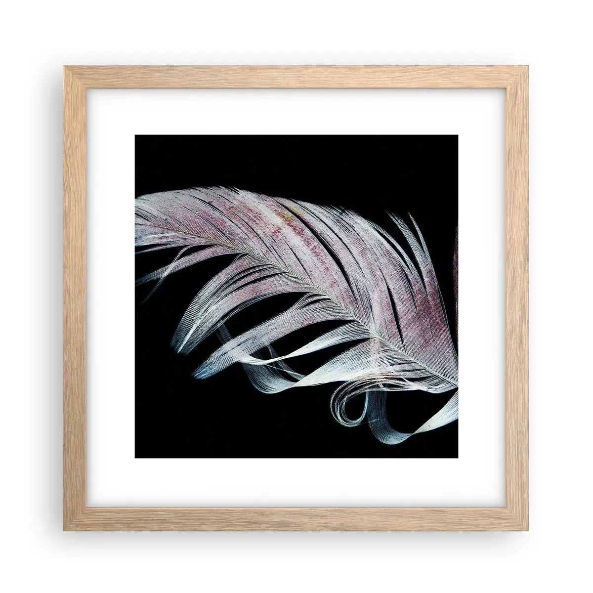 Pôster com moldura de carvalho claro - Pense no toque - 30x30 cm