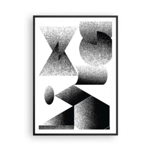 Pôster com moldura preta - Ângulos e ovais - 70x100 cm