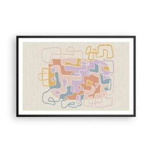 Pôster com moldura preta - Labirinto – uma aventura alegre - 91x61 cm