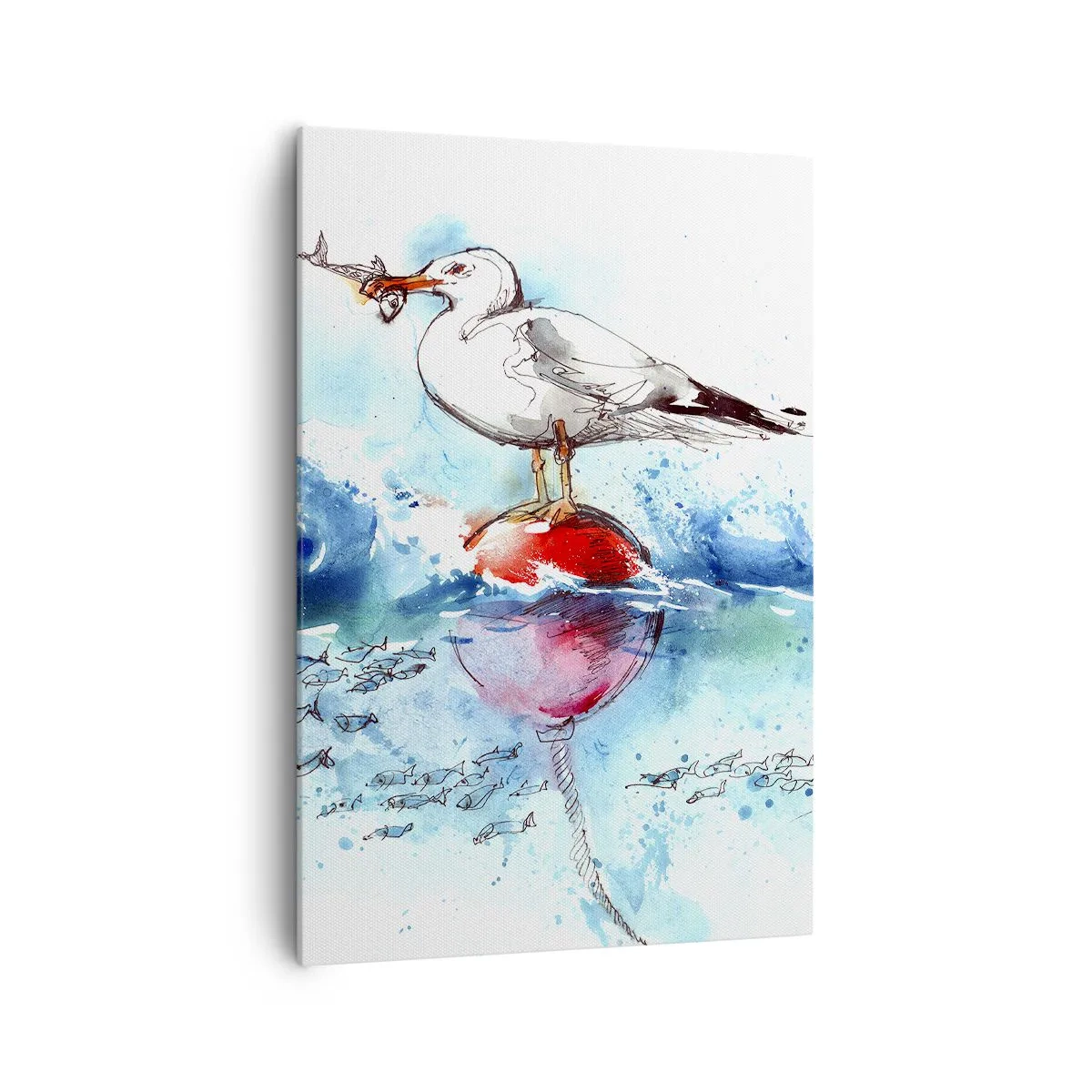 Quadro em tela - Pesca bem sucedida - 70x100 cm