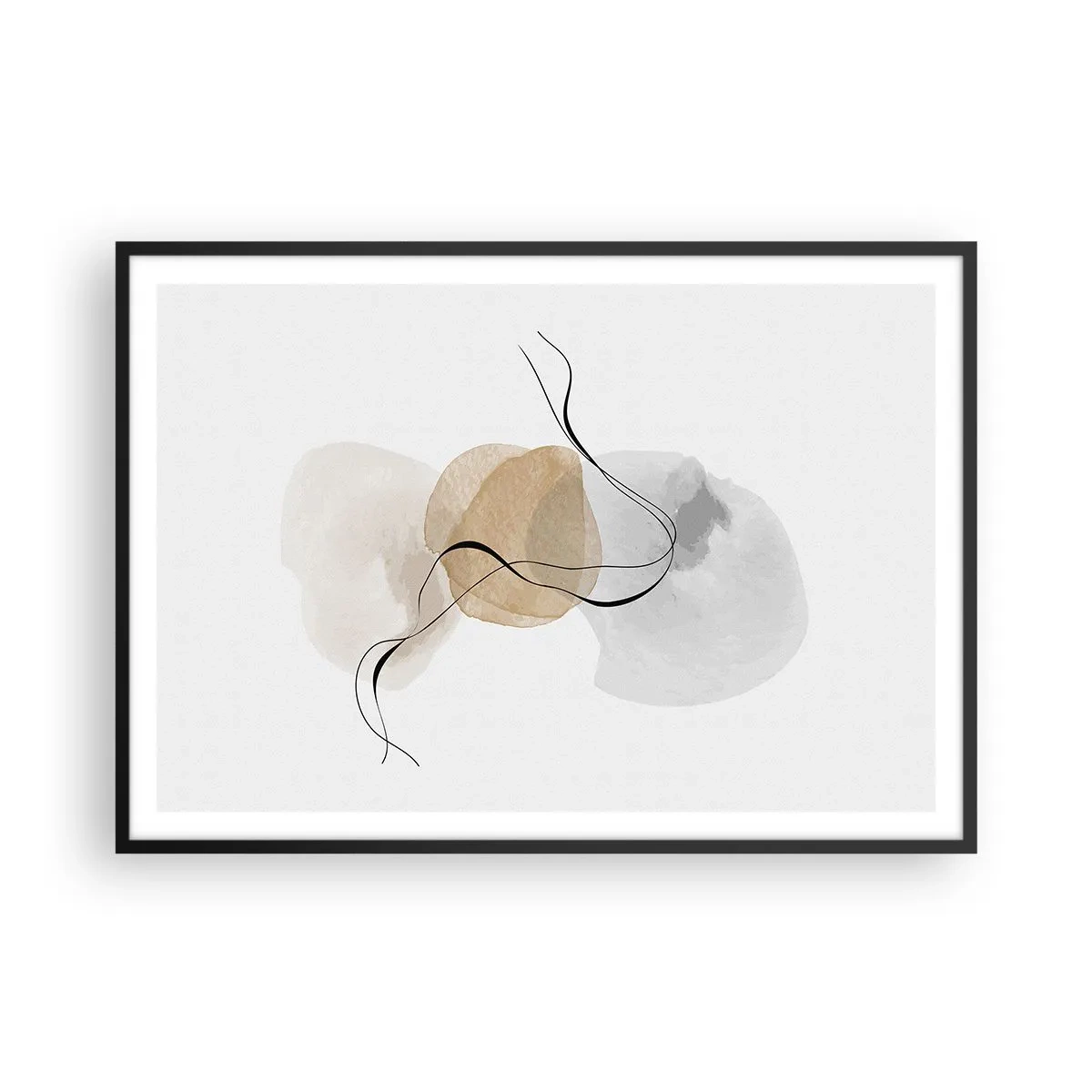 Pôster com moldura preta - Contas ao vento - 100x70 cm