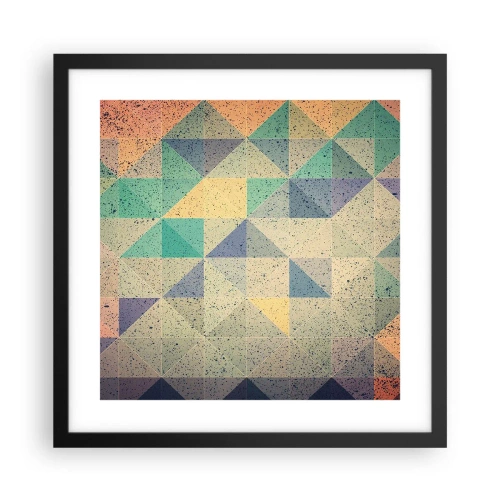 Pôster com moldura preta - República dos triângulos - 40x40 cm
