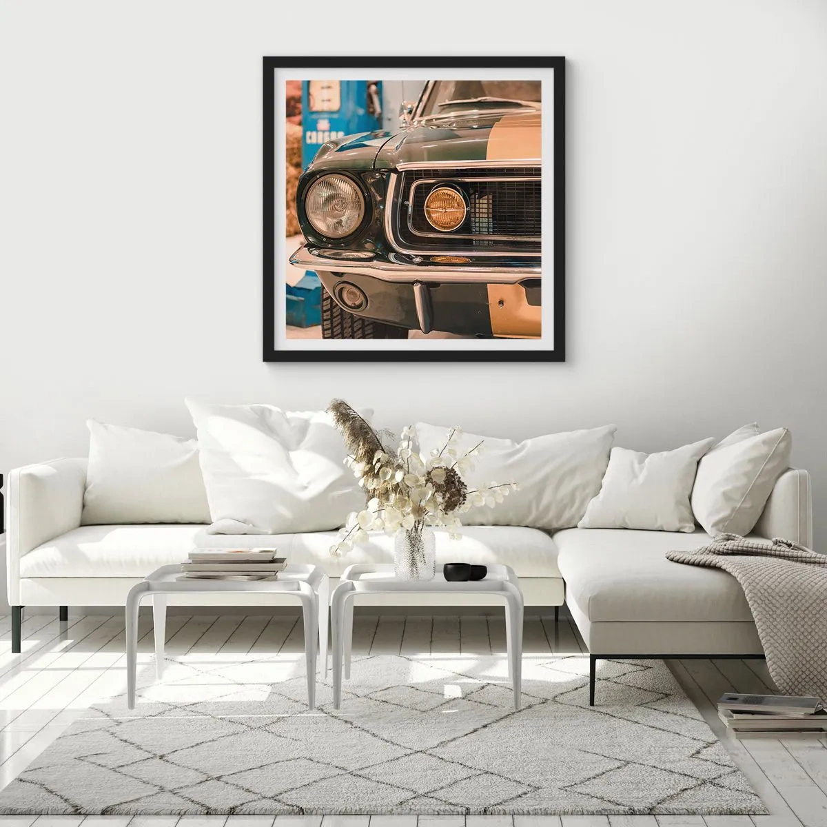 Pôster com moldura preta - Encontro com uma lenda - 50x50 cm