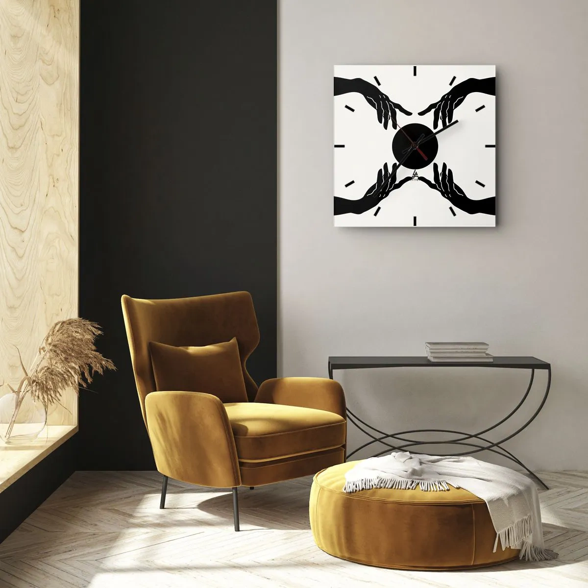 Relógio de parede - Relógio em vidro - Sinal secreto - 30x30 cm