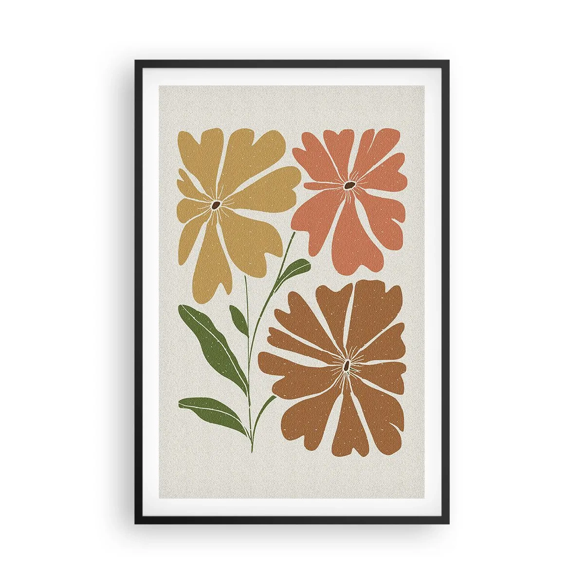 Pôster com moldura preta - Natureza e geometria - 61x91 cm