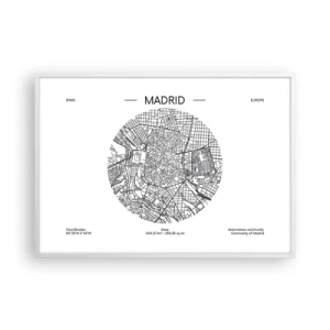 Pôster em moldura branca - Anatomia de Madri - 100x70 cm