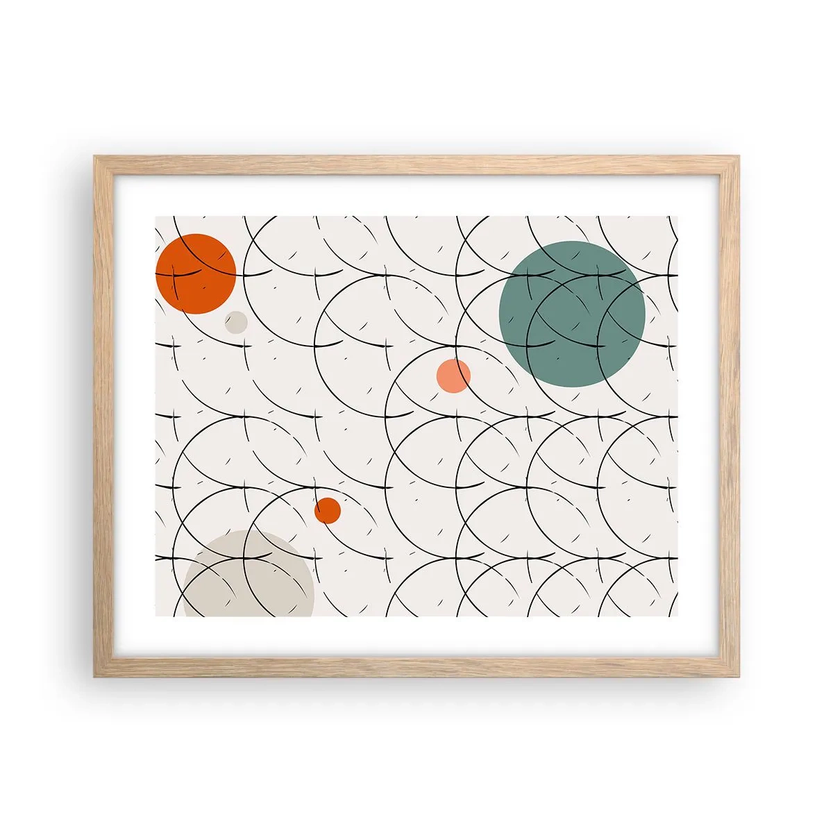 Pôster com moldura de carvalho claro - No espírito da pop art - 50x40 cm