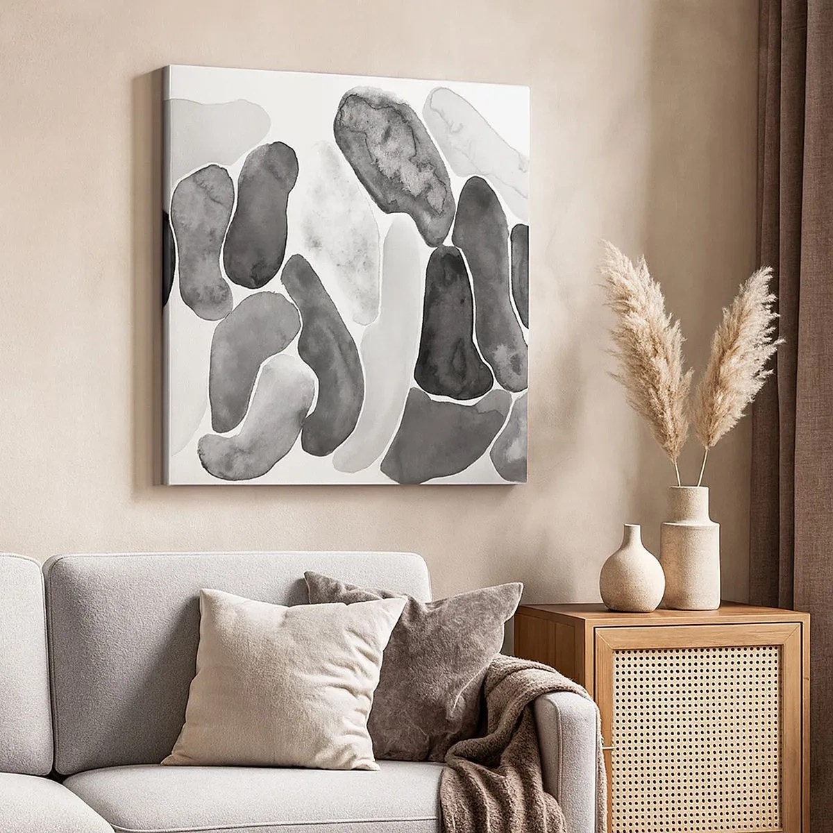 Quadro em tela - Abstração rochosa - 30x30 cm