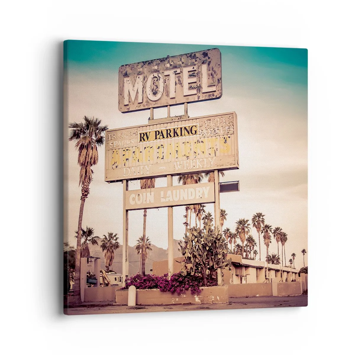 Quadro em tela - O tempo parou aqui - 40x40 cm