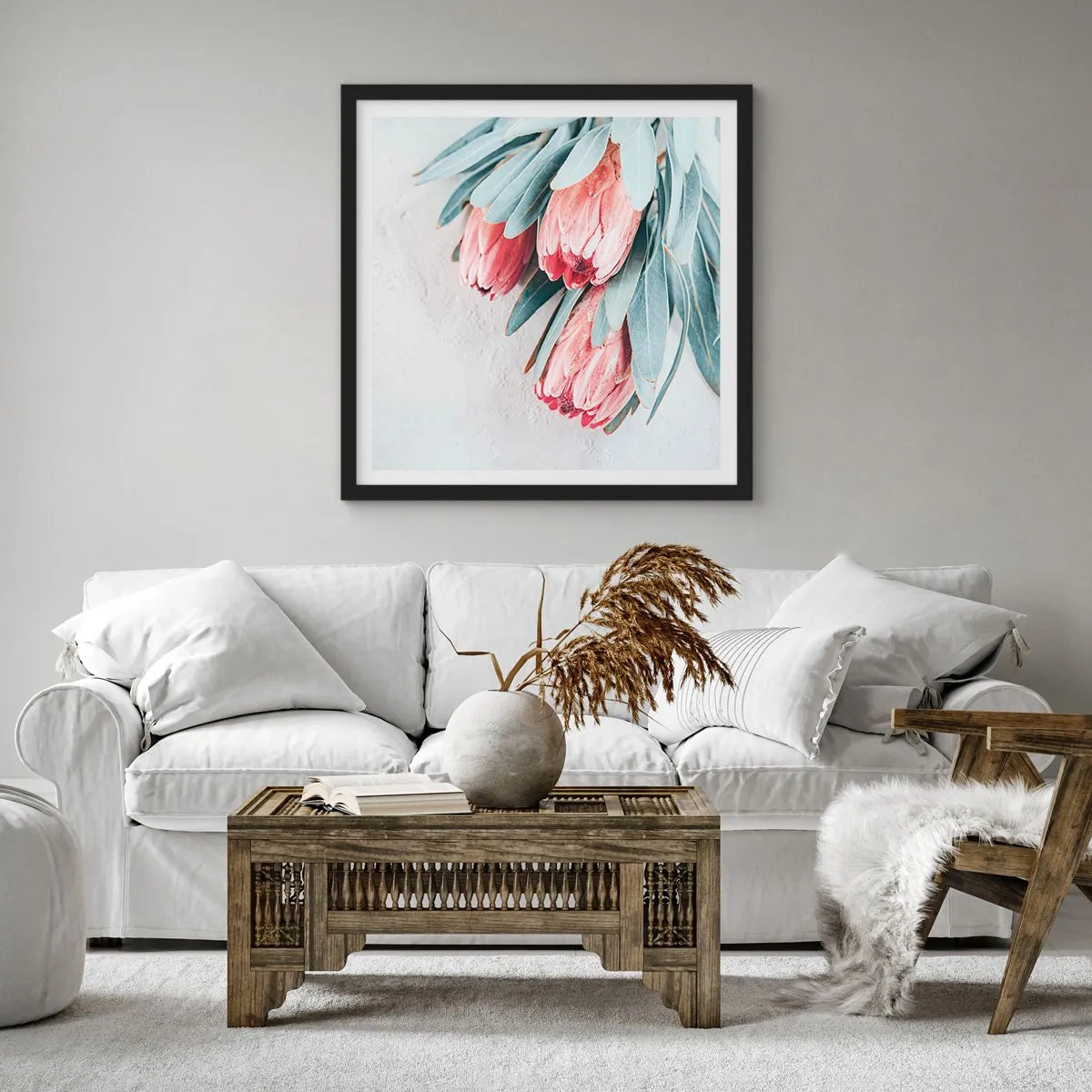 Pôster com moldura preta - Envergonhadas da sua própria beleza - 40x40 cm