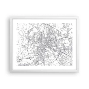 Pôster em moldura branca - Círculo romano - 50x40 cm