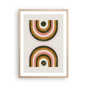 Pôster com moldura de carvalho claro - Abstração gêmea - 50x70 cm