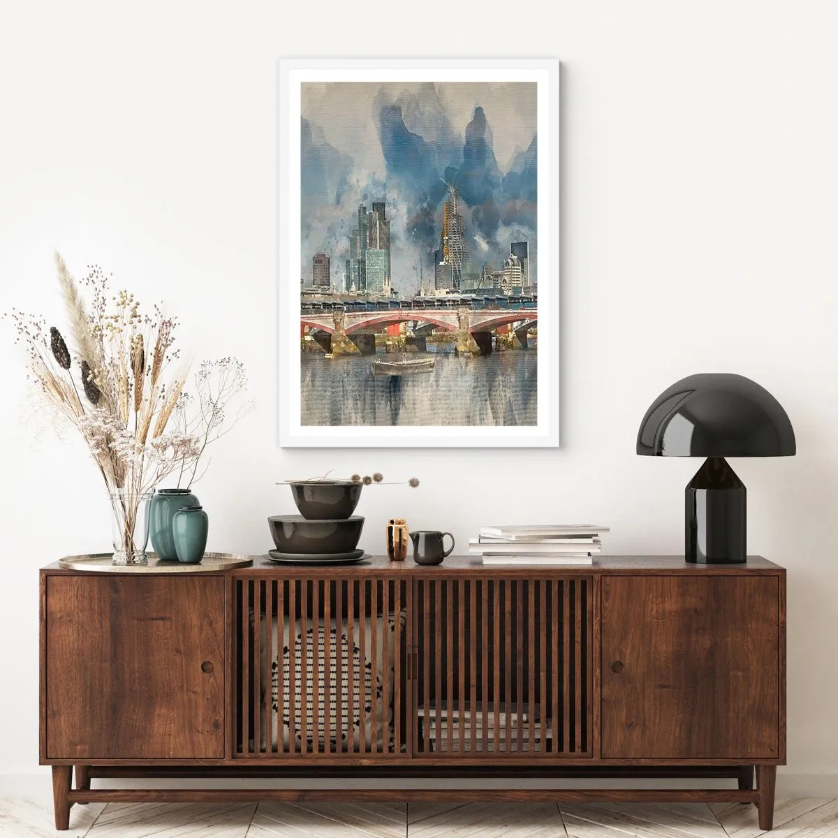 Pôster em moldura branca - Londres em toda a sua glória - 30x40 cm