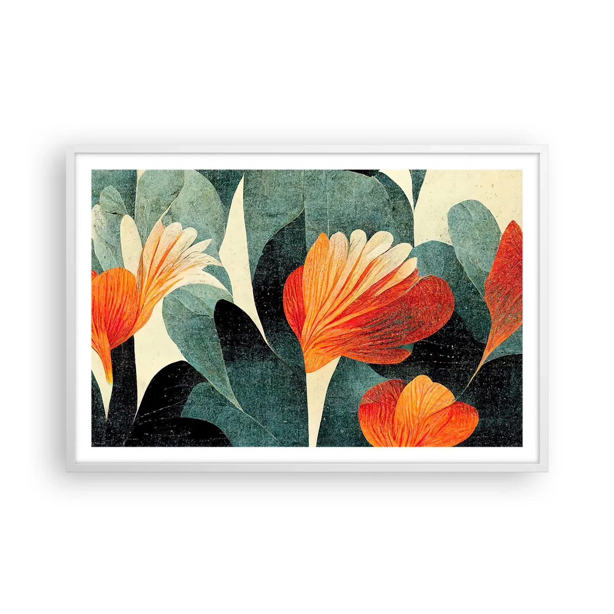 Pôster em moldura branca - O calor dos trópicos e o frescor da vegetação - 91x61 cm