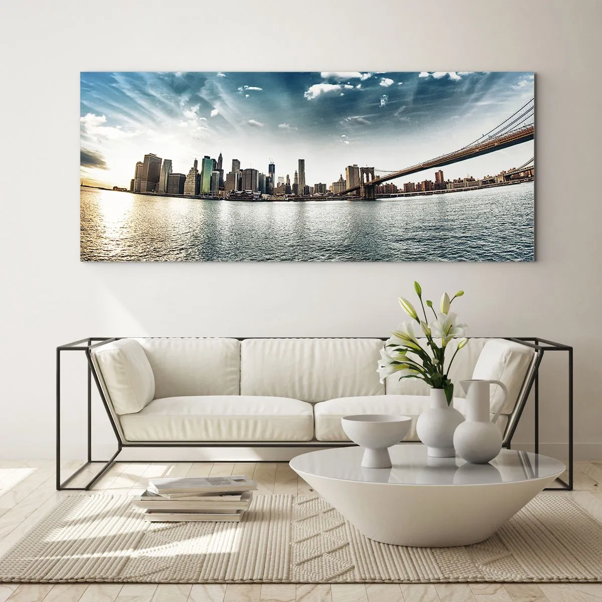 Quadro em vidro - Ilha de Vidro - 90x30 cm