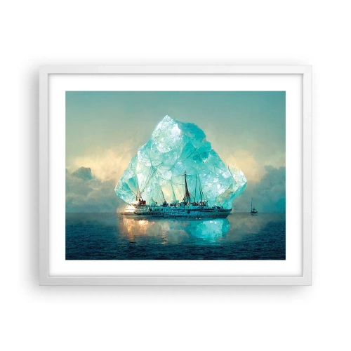 Pôster em moldura branca - Diamante Ártico - 50x40 cm