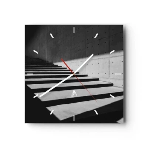 Relógio de parede - Relógio em vidro - A beleza crua do modernismo - 30x30 cm