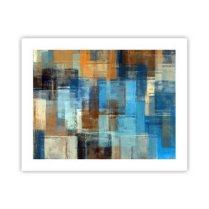 Pôster - Através da cortina azul - 50x40 cm