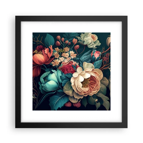 Pôster com moldura preta - Charme do século 19 - 30x30 cm