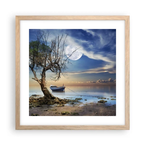Pôster com moldura de carvalho claro - É este o fim ou o começo? - 40x40 cm