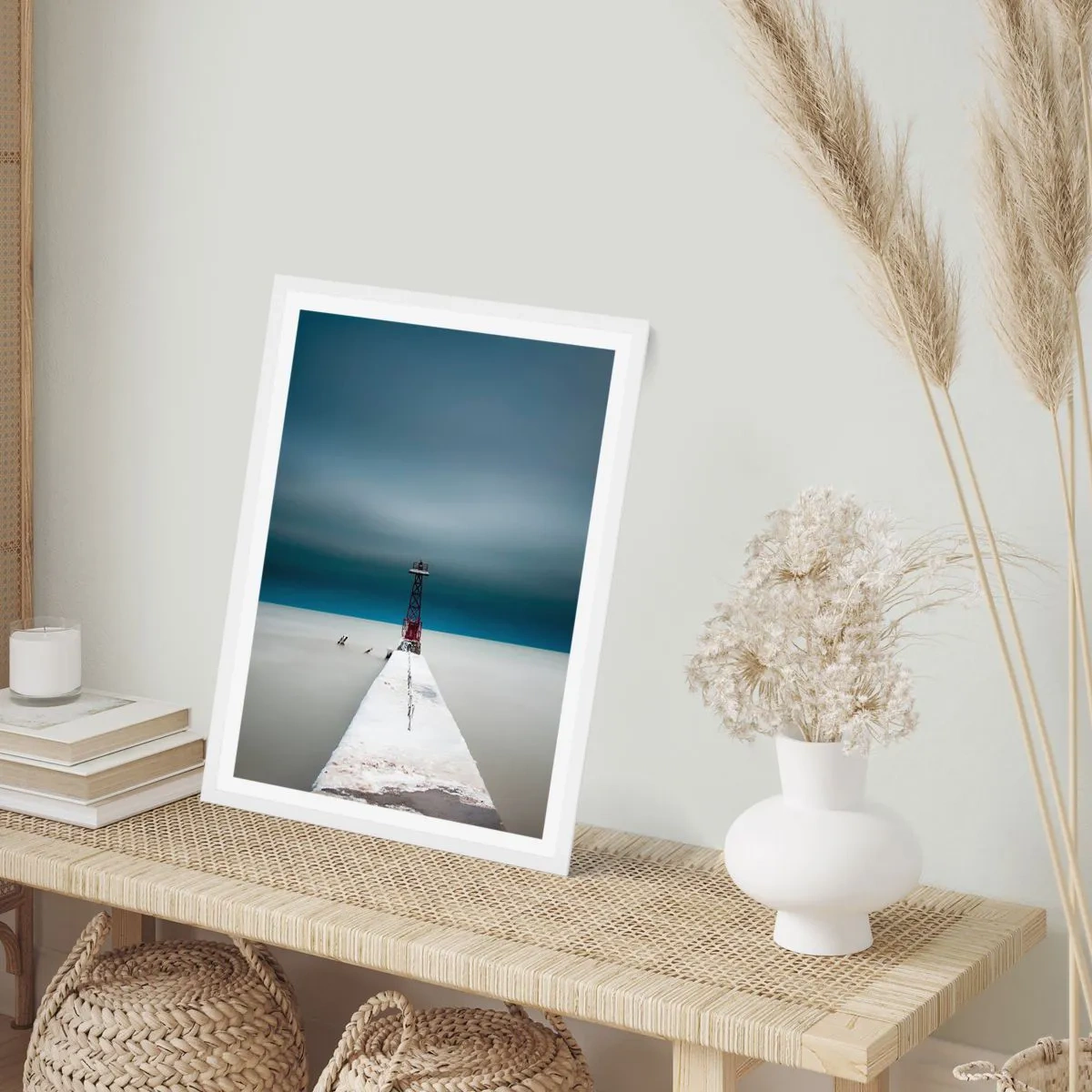 Pôster em moldura branca - Ao encontro do infinito - 70x100 cm