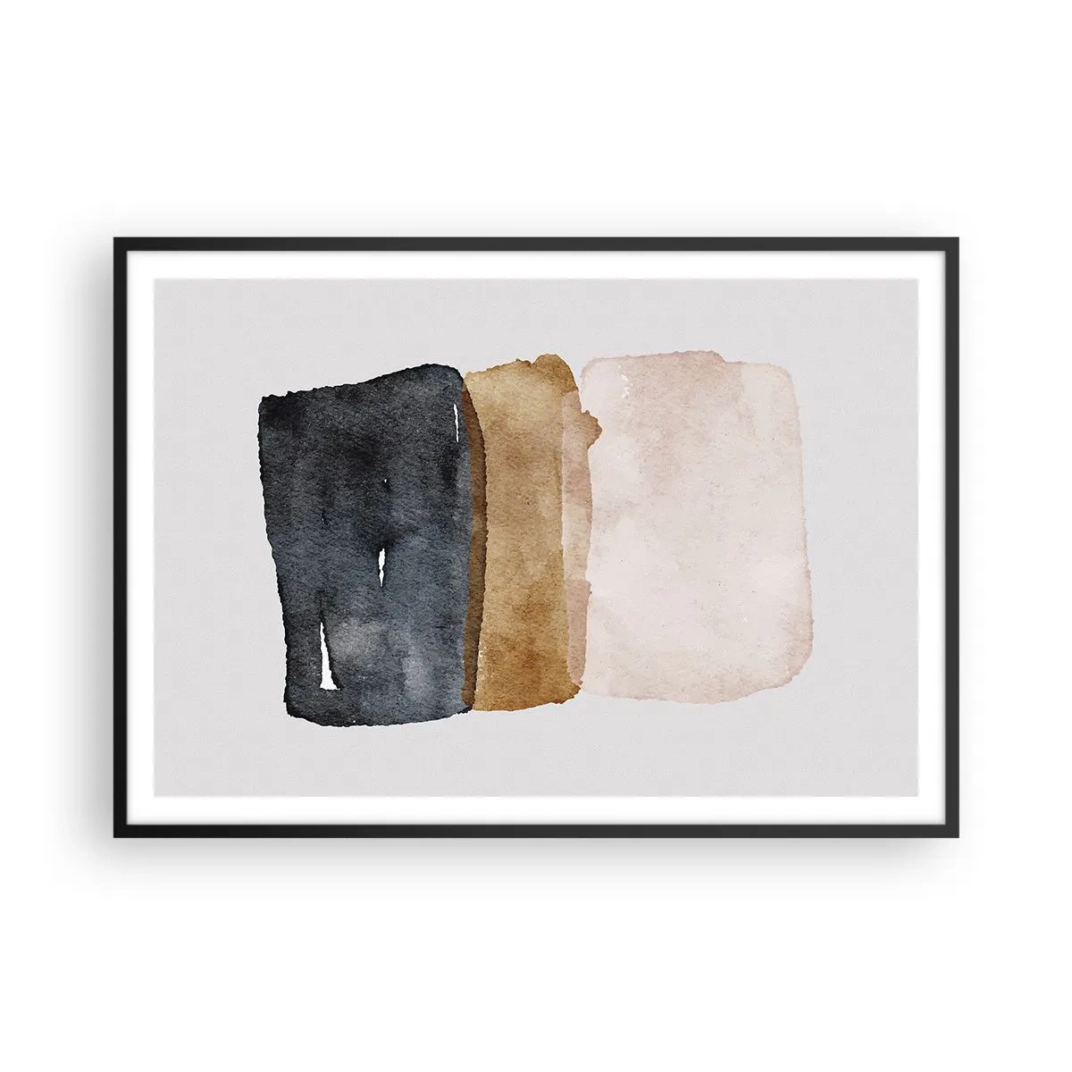 Pôster com moldura preta - Composição das cores da terra - 100x70 cm