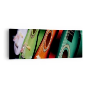 Quadro em tela - A guitarra tem muitas cores - 140x50 cm