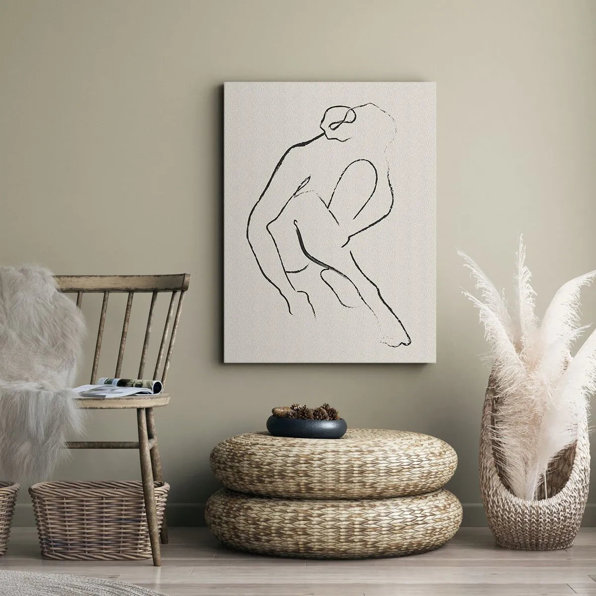 Quadro em tela - Esboço íntimo - 45x80 cm